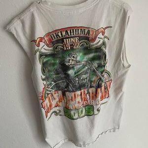 Sleeveless vintage biker top size M